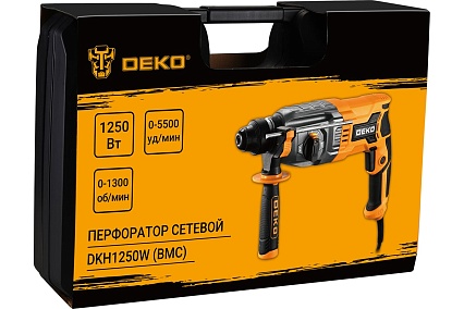 Сетевой перфоратор Deko DKH1250W в кейсе, 1250 Вт 063-4365