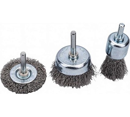 Набор щеток проволочных для дрели 3 шт, 1/4" Intertool BT-0300