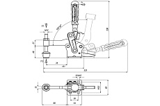 Вертикальный механический прижим KUKAMET со стопоом усилие 150 кг 241-4-L