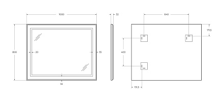 Зеркало BelBagno SPC-KRAFT-1000-800-SENS-AL 100x80 см сенсорный выключатель, сатин