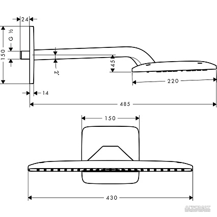 Верхний душ Hansgrohe Raindance E420 Air 27372000