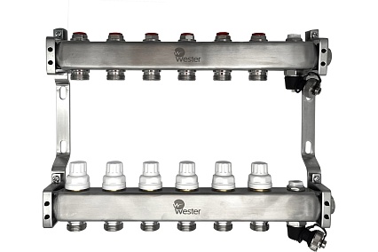 Коллектор нерж. Wester MUVS 1"-3/4 в сборе на 6 выходов 0-32-1608