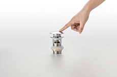 Донный клапан Aquatek AQ6002CR с переливом, Push-open, хром