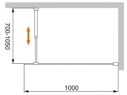 Душевая перегородка Cezares LIBERTA-L-1-100-GR-Cr 100x195 тонированный графит, профиль хром