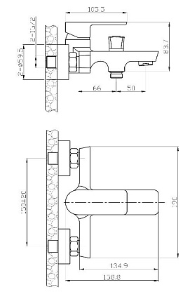 Смеситель для ванны Agger Brilliant A0310000