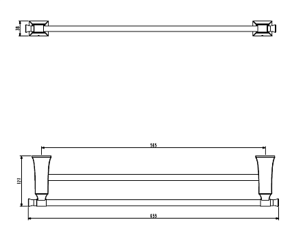 Полотенцедержатель Art&Max Genova AM-M-035-CR 60 см двойной, хром