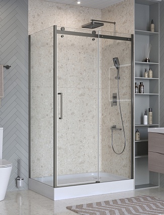 Душевой уголок BelBagno MARINO-2-AH-1-120/100-C-GM 120x100 прозрачный, оружейная сталь