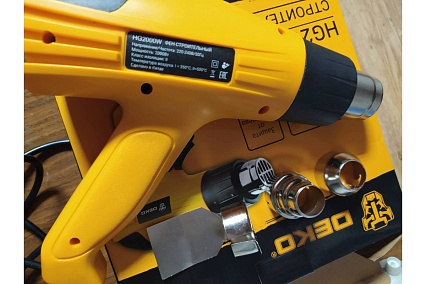 Строительный фен Deko HG2000W, 2000Вт, 2 скорости, защита от перегрева 063-4166