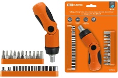 Отвертка с насадками TDM Алмаз, с реверсивно-рычажной рукояткой, №2, 21 предмет SQ1019-0202