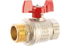 Шаровой кран RUB 1&quot; DN25 PN40, ВР-НР, серия MILANO (S.90), бабочка S90F26