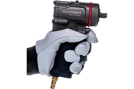 Компактный пневматический ударный гайковерт Wiederkraft 1/2", 1200 Нм, 119 мм WDK-20420S