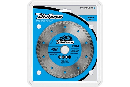 Диск алмазный Turbo basic 150x22.23x7.5x2.2 мм, сухой рез Diaforce 511150