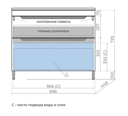 Мебель для ванной Style Line Остин 100 см напольная, белый матовый