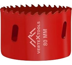 Коронка биметаллическая по металлу 80 мм Vertextools 2525-80