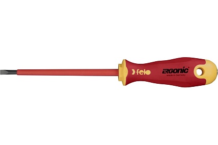 Диэлектрическая отвертка Felo Ergonic 5,5х1,0х125 плоская шлицевая 41305590