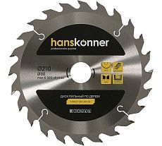 Диск пильный 210х30 мм, 24Z Hanskonner H9022-210-30-24