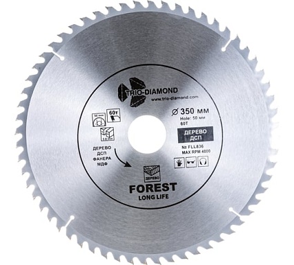 Диск пильный по дереву (350х50 мм; 60Т) TRIO-DIAMOND FLL836
