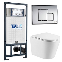 Комплект Weltwasser 10000011517 унитаз Salzbach 043 GL-WT + инсталляция Marberg 507 + кнопка Mar 507 SE