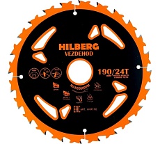 Диск пильный Vezdehod 190х30 мм, 24Т, 18º reverse Hilberg HVR190
