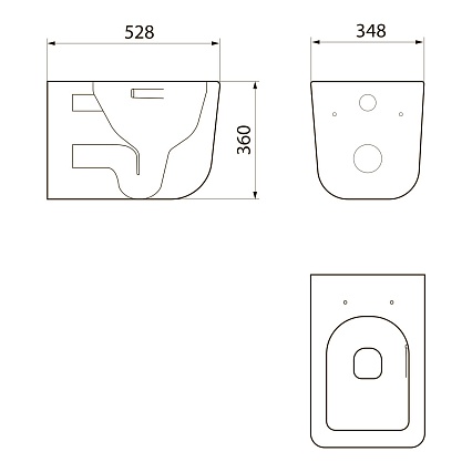 Комплект Point PN48007BM унитаз Меркурий PN41831 + инсталляция Элемент PN45120 + кнопка Меркурий PN44831BM черный матовый