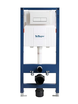 Инсталляция для унитаза BelBagno BB-101-M-BR с кнопкой, белый глянец