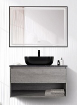 Мебель для ванной BelBagno Kraft 80 см со столешницей, 1 ящик, полка Cemento Grigio