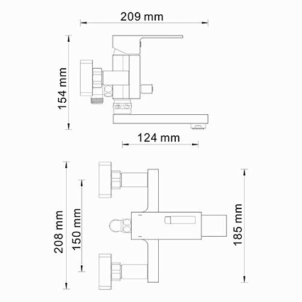 Смеситель для ванны WasserKRAFT Alme 1501