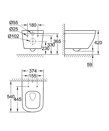 Инсталляция для унитаза Grohe Solido QuickFix 39536000 5 в 1