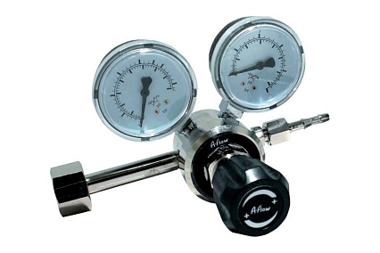Регулятор давления на азот и инертные газы 10 бар, вход W21.8x1/14", выход елочка под шланг 6-9 мм A-Flow RPA1CP-CB-10-W-HOS