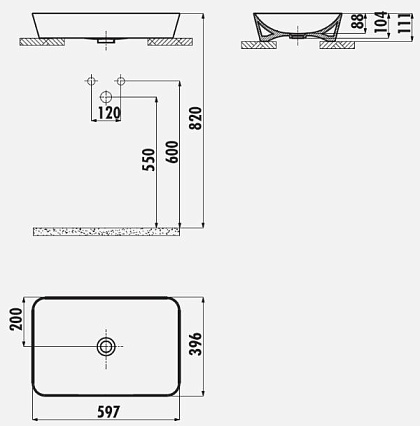 Раковина Creavit Ultra UL060.F0000 60 см капучино матовый