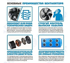 Осевой вентилятор АРКАИМ 250 мм, 220 Вольт. Поток: нагнетание. YWF2E-250B-92/25-G