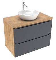 Тумба со столешницей ЗОВ Дион 100 см графит матовый/дуб