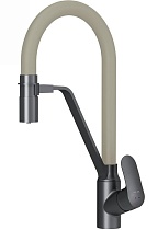 Смеситель для кухни AM.PM Like F8007826 с каналом, черный матовый/бежевый