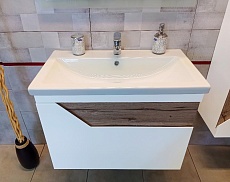 Мебель для ванной Бриклаер Брайтон 70 см белый матовый/дуб кера