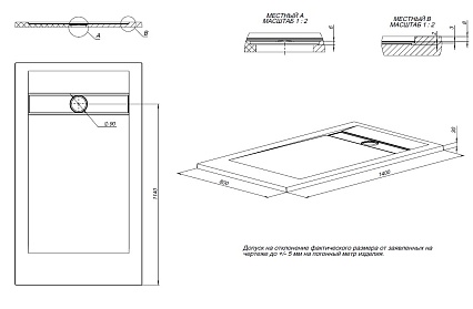 Поддон для душа Allen Brau Infinity 8.21004-AM 140x80 см антрацит