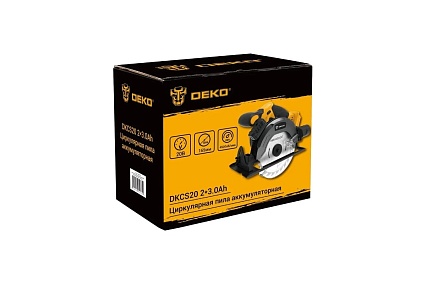 Аккумуляторная циркулярная пила Deko DKCS20 20 В, 165 мм, 2х3.0 Ач 063-4024