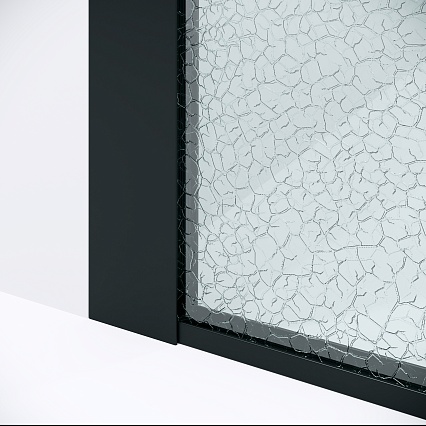 Душевая перегородка Niagara Nova NG-781-90BLACK 90x200 эффект битого стекла, профиль черный матовый