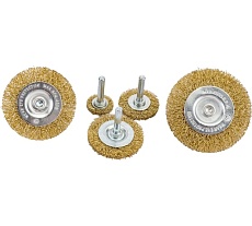 Набор кордщеток дисковых латунных (5 пр, 1/4&quot;, 25-75 мм) для дрели Rockforce RF-BWS501(29093)