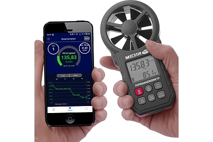 Цифровой термоанемометр с Bluetooth Мегеон 11070 к0000031909