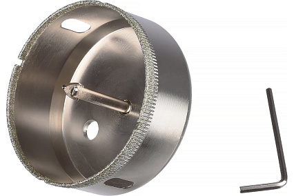 Коронка с центрирующим сверлом по стеклу и керамике (120х55 мм) Vertextools 336-120-55