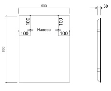 Зеркало Vincea VLM-3VN600B 60x80 см, сенсорный выключатель и диммер, черный