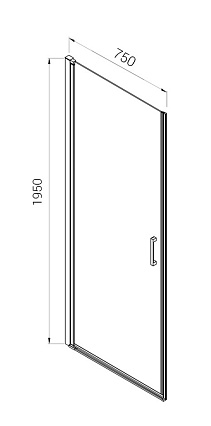 Душевая дверь Vincea Alpha VDP-3AL750MT 75x195 хром, текстурная