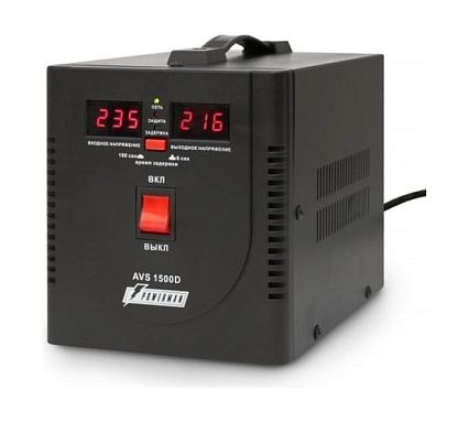 Стабилизатор напряжения Powerman 1ф 1,5 кВА AVS 1500 D Black 6028663