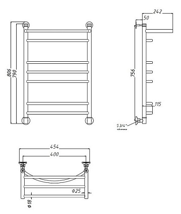 Полотенцесушитель электрический Aquanet Romeo(г2) 40x80 см, с верхней полкой