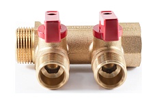 Коллектор с шаровыми кранами PROFACTOR в/н 3/4&quot; х 2 вых 1/2&quot;нар PF MV 264.2