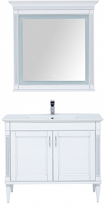 Мебель для ванной Aquanet Селена 105 см, 2 дверцы, белый, серебро