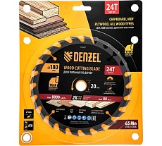 Пильный диск по дереву Denzel 180x20 мм, 24 зубьев 733287