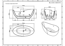 Акриловая ванна Black&White Swan SB220 180x89 белый