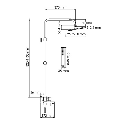 Душевая стойка WasserKRAFT A277.255.218.BM черный