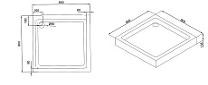 Поддон для душа Black&White Stellar Wind Easy Plumb SQ-08H 80x80 квадрат